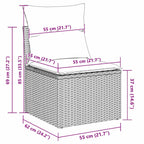 Gartensofa-set mit Kissen 13 pcs Beige Poly-Rattan