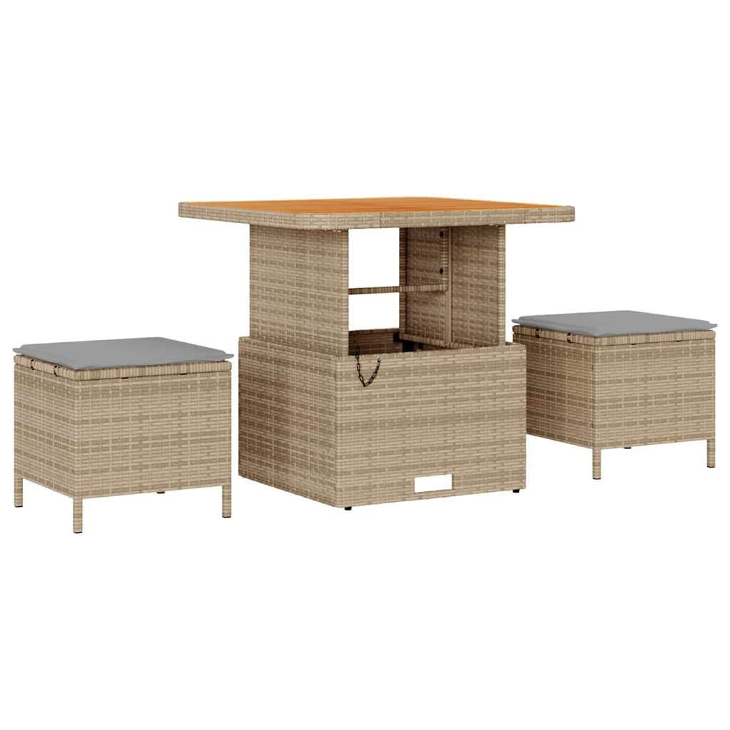 Gartensofa-set mit Kissen 10 pcs Beige Poly-Rattan