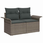 Gartensofa-set mit Kissen 10 pcs Grau Poly-Rattan