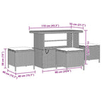 Gartensofa-set mit Kissen 13 pcs Grau Poly-Rattan
