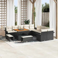 Gartensofa-set mit Kissen 13 pcs Schwarz Poly-Rattan