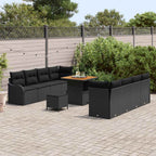 Gartensofa-set mit Kissen 11 pcs Schwarz Poly-Rattan