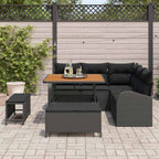 Gartensofa-set mit Kissen 8 pcs Schwarz Poly-Rattan