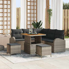Gartensofa-set mit Kissen 8 pcs Grau Poly-Rattan