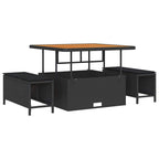 Gartensofa-set mit Kissen 9 pcs Schwarz Poly-Rattan
