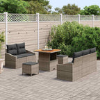 Gartensofa-set mit Kissen 8 pcs Grau Poly-Rattan
