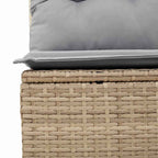 Gartensofa-set mit Kissen 9 pcs Beige Poly-Rattan