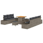 Gartensofa-set mit Kissen 10 pcs Grau Poly-Rattan