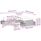 Gartensofa-set mit Kissen 13 pcs Schwarz Poly-Rattan