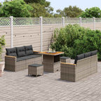 Gartensofa-set 9 pcs Grau Poly-Rattan
