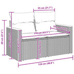 Gartensofa-set 9 pcs Schwarz Poly-Rattan