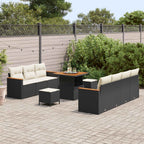 Gartensofa-set 10 pcs Schwarz Poly-Rattan