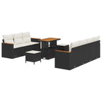 Gartensofa-set 10 pcs Schwarz Poly-Rattan