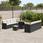Gartensofa-set 11 pcs Schwarz Poly-Rattan