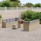 Gartensofa-set 11 pcs Beige Poly-Rattan