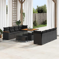 Gartensofa-set 11 pcs Schwarz Poly-Rattan