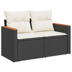 Gartensofa-set 11 pcs Schwarz Poly-Rattan