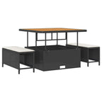 Gartensofa-set 11 pcs Schwarz Poly-Rattan