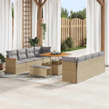 Gartensofa-set 11 pcs Beige Poly-Rattan