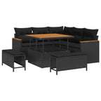 Gartensofa-set 8 pcs Schwarz Poly-Rattan