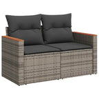 Gartensofa-set 8 pcs Grau Poly-Rattan