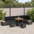 Gartensofa-set 9 pcs Schwarz Poly-Rattan