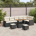 Gartensofa-set 9 pcs Schwarz Poly-Rattan