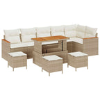 Gartensofa-set 10 pcs Beige Poly-Rattan