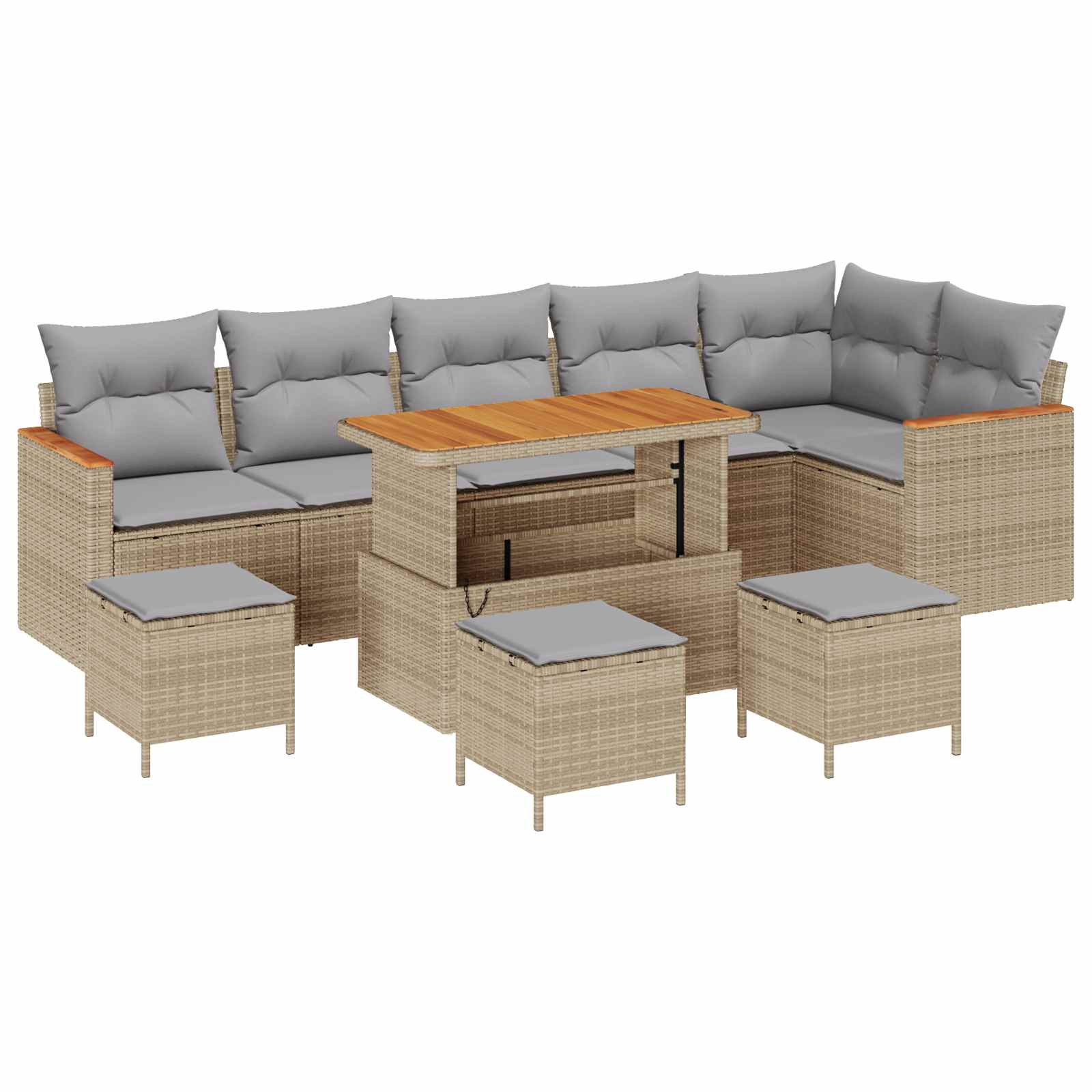 Gartensofa-set 10 pcs Beige Poly-Rattan