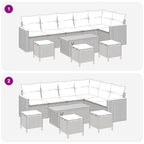 Gartensofa-set 10 pcs Beige Poly-Rattan