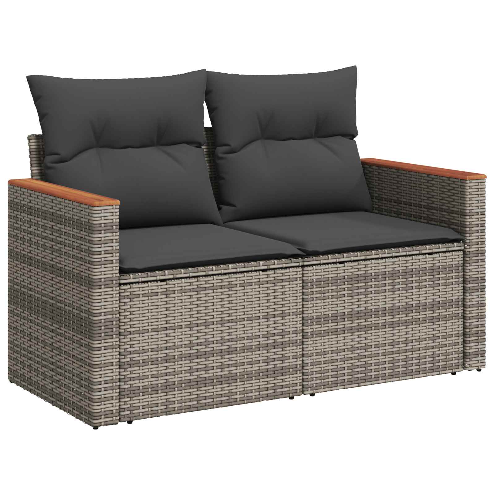 Gartensofa-set 12 pcs Grau Poly-Rattan