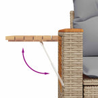 Gartensofa-set 8 pcs Beige Poly-Rattan