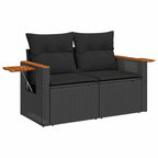 Gartensofa-set 10 pcs Schwarz Poly-Rattan