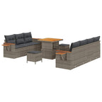 Gartensofa-set 10 pcs Grau Poly-Rattan