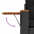 Gartensofa-set 11 pcs Schwarz Poly-Rattan