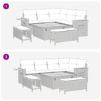 Gartensofa-set 8 pcs Schwarz Poly-Rattan