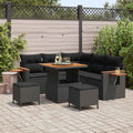 Gartensofa-set 8 pcs Schwarz Poly-Rattan