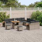 Gartensofa-set 13 pcs Grau Poly-Rattan