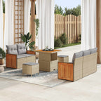 Gartensofa-set mit Kissen 8 pcs Beige und Hellgrau