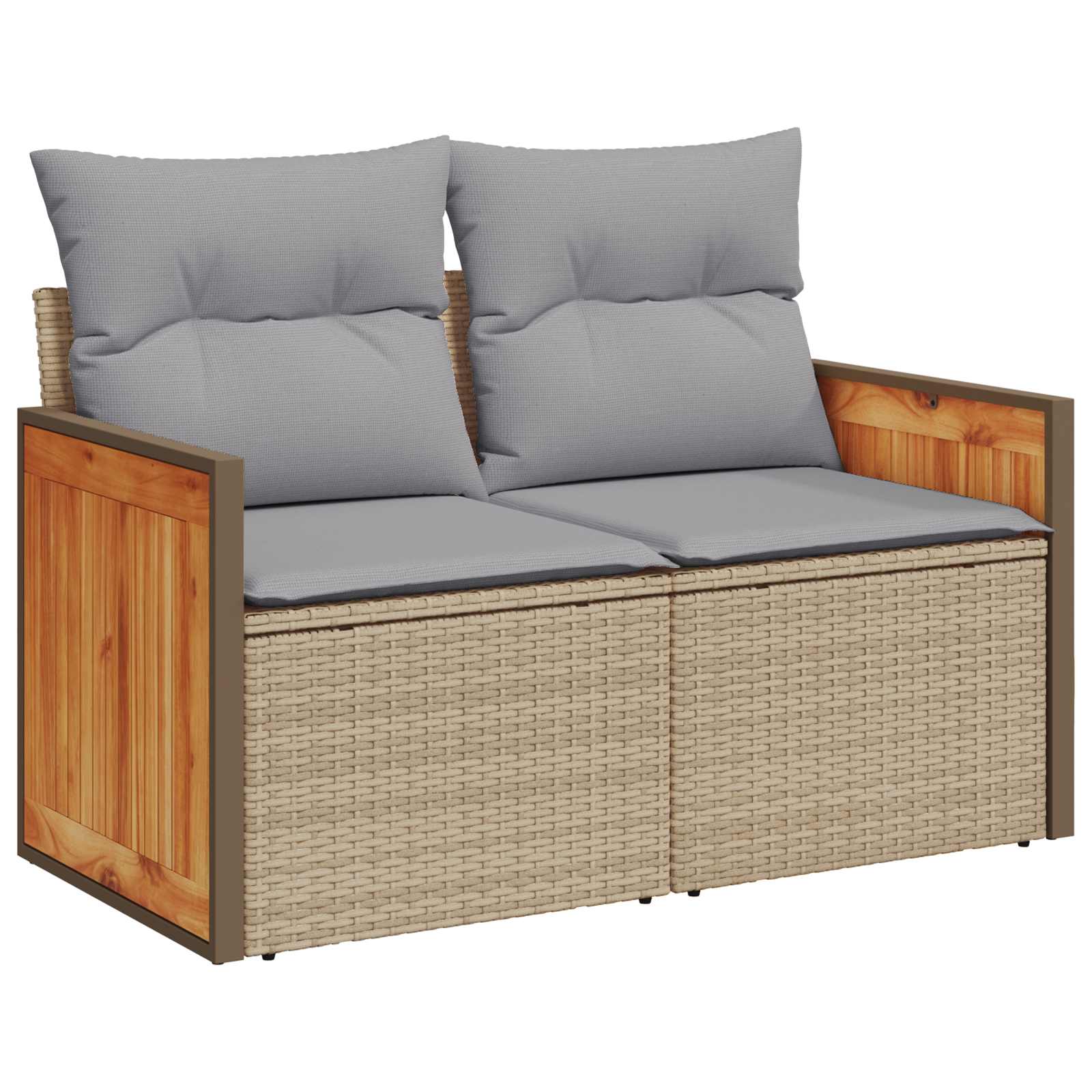 Gartensofa-set mit Kissen 8 pcs Beige und Hellgrau