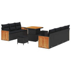 Gartensofa-set mit Kissen 10 pcs Schwarz