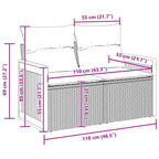 Gartensofa-set mit Kissen 10 pcs Schwarz