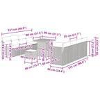 Gartensofa-set mit Kissen 11 pcs Beige und Hellgrau