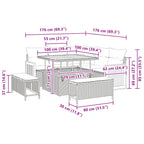 Gartensofa-set mit Kissen 8 pcs Beige und Hellgrau