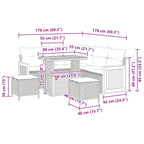 Gartensofa-set mit Kissen 8 pcs Schwarz