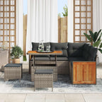 Gartensofa-set mit Kissen 8 pcs Grau