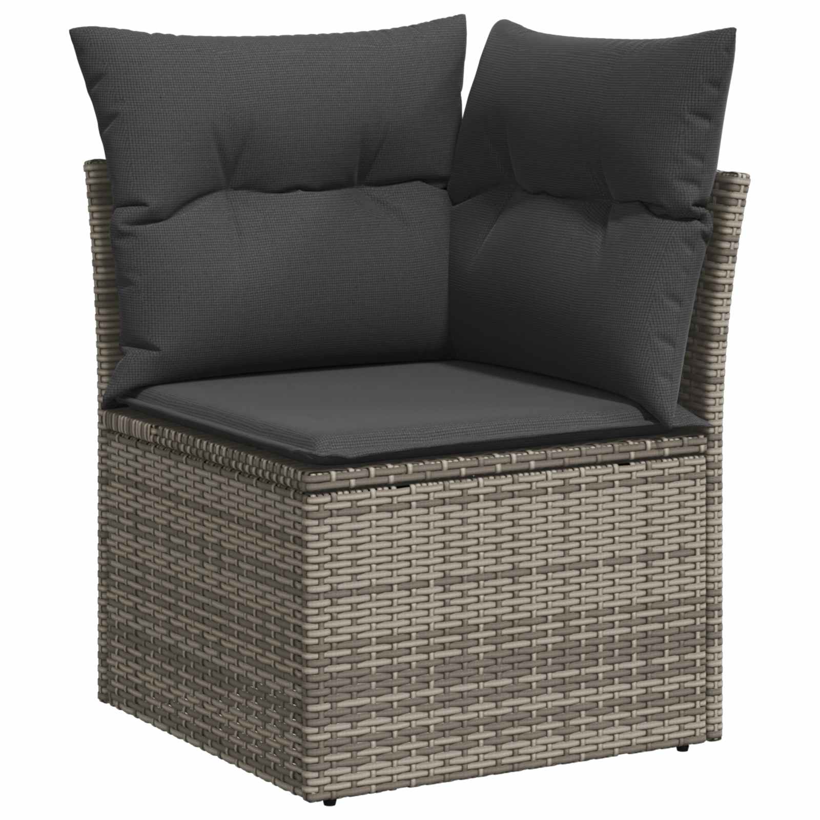 Gartensofa-set mit Kissen 9 pcs Grau