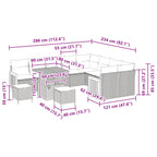 Gartensofa-set mit Kissen 12 pcs Schwarz