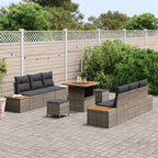 Gartensofa-set mit Kissen 9 pcs Grau