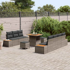 Gartensofa-set mit Kissen 10 pcs Grau